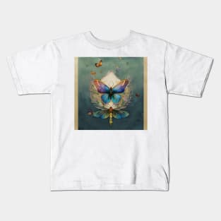 Botanical Watercolor Butterfly Kids T-Shirt